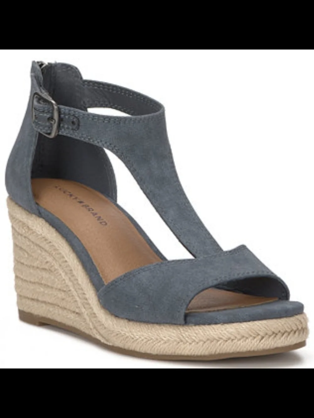 Lucky Brand Navy Espadrille Wedge Sandals